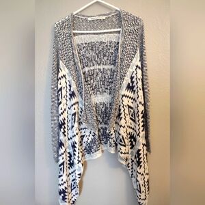 Hippie Laundry Women's Open Front Cardigan Sweater Aztec Southwestern Sz Medium